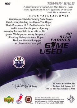 2003-04 SP Game Used #109 Tommy Salo Back