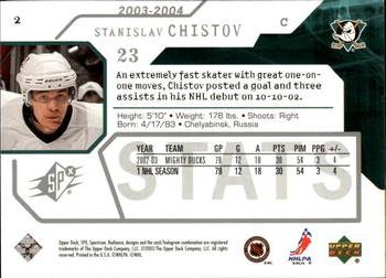 2003-04 SPx #2 Stanislav Chistov Back