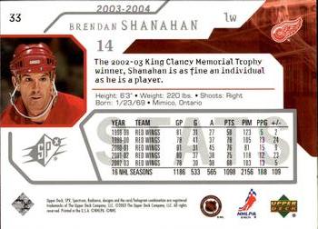 2003-04 SPx #33 Brendan Shanahan Back