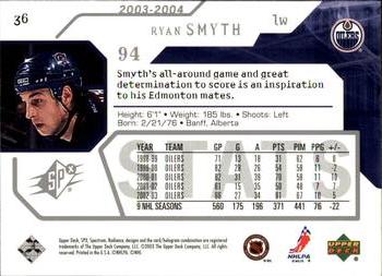 2003-04 SPx #36 Ryan Smyth Back