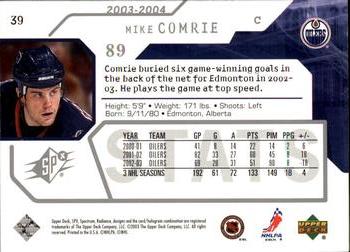 2003-04 SPx #39 Mike Comrie Back