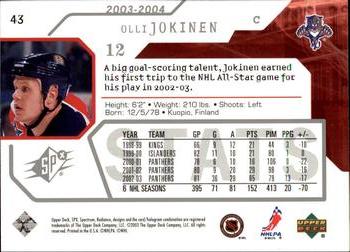 2003-04 SPx #43 Olli Jokinen Back