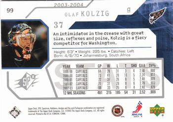 2003-04 SPx #99 Olaf Kolzig Back