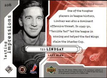 2003-04 SPx #108 Ted Lindsay Back