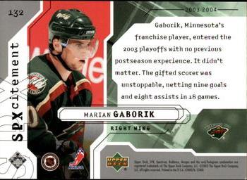 2003-04 SPx #132 Marian Gaborik Back