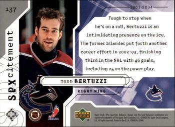 2003-04 SPx #137 Todd Bertuzzi Back