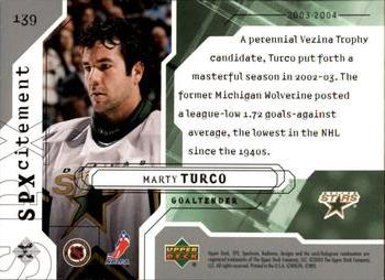 2003-04 SPx #139 Marty Turco Back