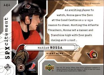 2003-04 SPx #141 Marian Hossa Back