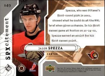 2003-04 SPx #149 Jason Spezza Back