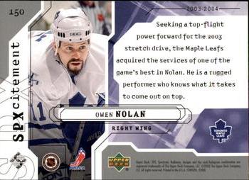 2003-04 SPx #150 Owen Nolan Back
