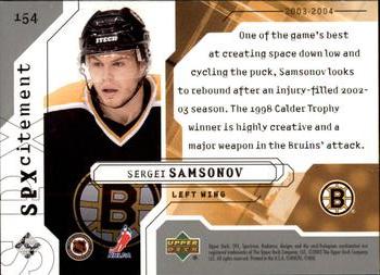 2003-04 SPx #154 Sergei Samsonov Back