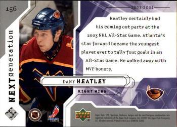 2003-04 SPx #156 Dany Heatley Back