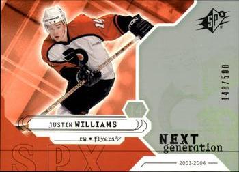 2003-04 SPx #170 Justin Williams Front
