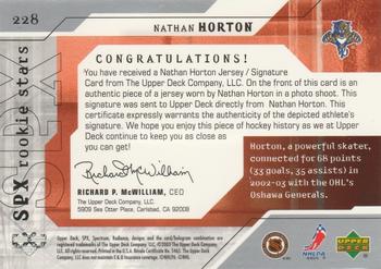 2003-04 SPx #228 Nathan Horton Back