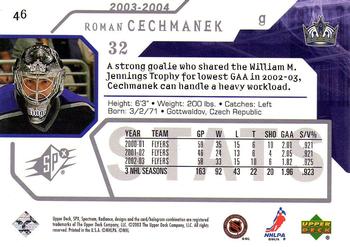 2003-04 SPx #46 Roman Cechmanek Back
