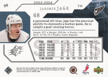 2003-04 SPx #98 Jaromir Jagr Back