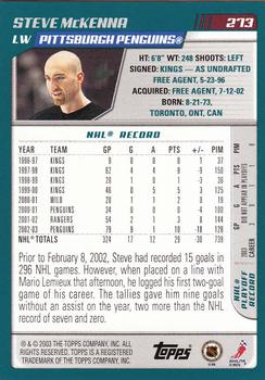 2003-04 Topps #273 Steve McKenna Back