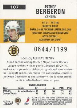 Lot - (NM-MT) 2003-04 Topps Rookie Card Patrice Bergeron #331 Hockey Card