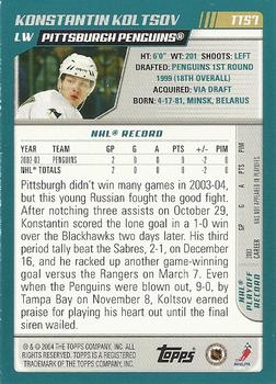 2003-04 Topps Traded & Rookies #TT57 Konstantin Koltsov Back
