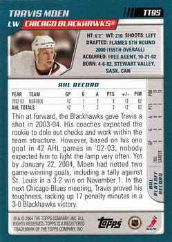 2003-04 Topps Traded & Rookies #TT95 Travis Moen Back