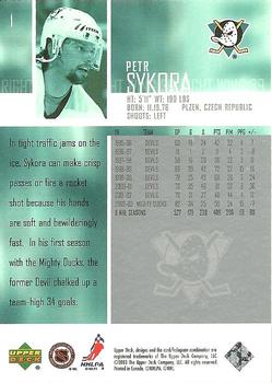 2003-04 Upper Deck #1 Petr Sykora Back