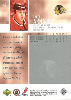 2003-04 Upper Deck #42 Tyler Arnason Back