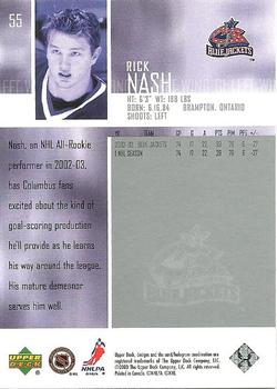 2003-04 Upper Deck #55 Rick Nash Back