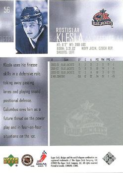 2003-04 Upper Deck #56 Rostislav Klesla Back