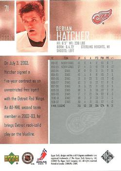 2003-04 Upper Deck #71 Derian Hatcher Back