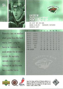 2003-04 Upper Deck #94 Andrew Brunette Back