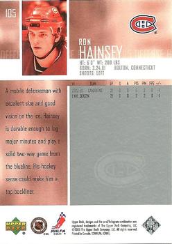 2003-04 Upper Deck #105 Ron Hainsey Back