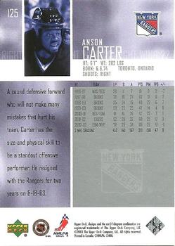 2003-04 Upper Deck #125 Anson Carter Back