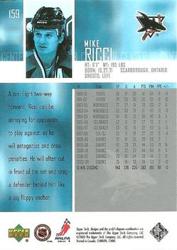 2003-04 Upper Deck #159 Mike Ricci Back