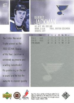 2003-04 Upper Deck #167 Barret Jackman Back