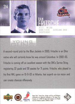 2003-04 Upper Deck #214 Dan Fritsche Back