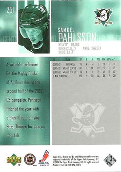 2003-04 Upper Deck #251 Samuel Pahlsson Back
