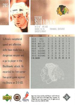 2003-04 Upper Deck #285 Steve Sullivan Back