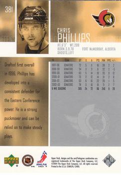 2003-04 Upper Deck #381 Chris Phillips Back