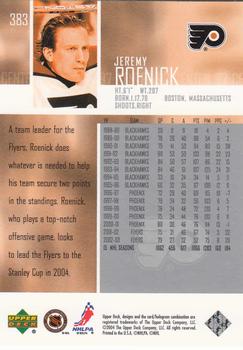 2003-04 Upper Deck #383 Jeremy Roenick Back
