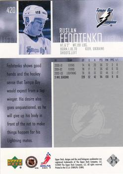 2003-04 Upper Deck #420 Ruslan Fedotenko Back