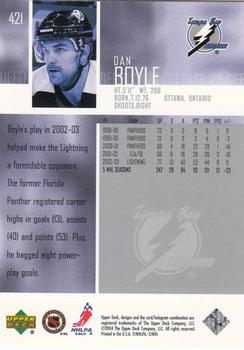 2003-04 Upper Deck #421 Dan Boyle Back
