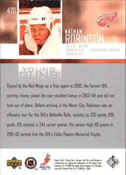 2003-04 Upper Deck #470 Nathan Robinson Back