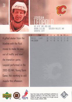 2003-04 Upper Deck #31 Jordan Leopold Back