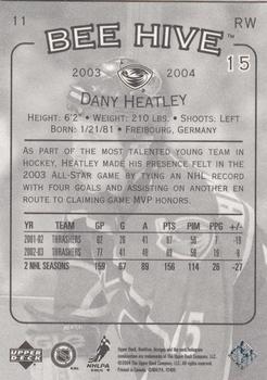 2003-04 Upper Deck Beehive #11 Dany Heatley Back