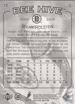 2003-04 Upper Deck Beehive #15 Brian Rolston Back