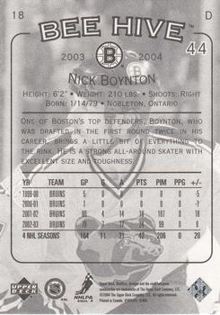 2003-04 Upper Deck Beehive #18 Nick Boynton Back
