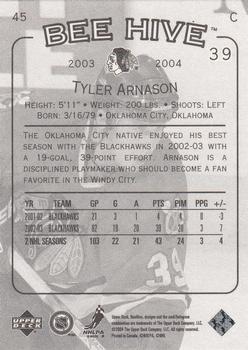 2003-04 Upper Deck Beehive #45 Tyler Arnason Back