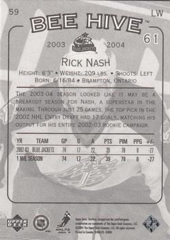 2003-04 Upper Deck Beehive #59 Rick Nash Back