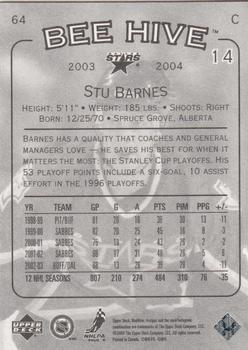 2003-04 Upper Deck Beehive #64 Stu Barnes Back