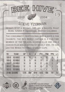 2003-04 Upper Deck Beehive #75 Steve Yzerman Back